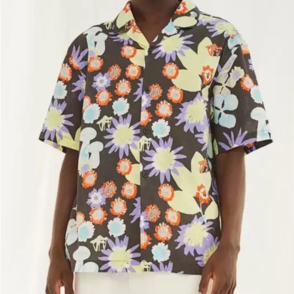 Men’s Floral Print Short Sleeve Shirt